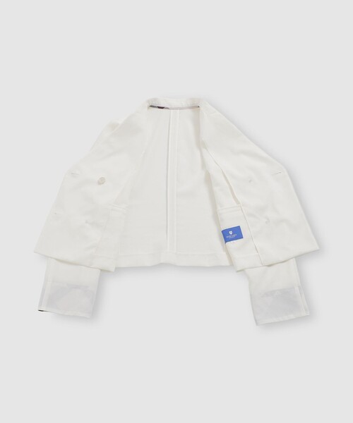BLUE LABEL CRESTBRIDGE(ブルーレーベルクレストブリッジ)の「【接触冷感】【吸水速乾】【防シワ】ショートジャケット(テーラードジャケット・レディース・ブラック/オフホワイト・36/38)」の8枚目の写真