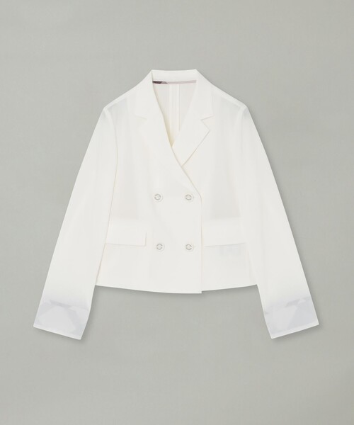 BLUE LABEL CRESTBRIDGE(ブルーレーベルクレストブリッジ)の「【接触冷感】【吸水速乾】【防シワ】ショートジャケット(テーラードジャケット・レディース・ブラック/オフホワイト・36/38)」の9枚目の写真