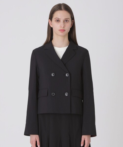 BLUE LABEL CRESTBRIDGE(ブルーレーベルクレストブリッジ)の「【接触冷感】【吸水速乾】【防シワ】ショートジャケット(テーラードジャケット・レディース・ブラック/オフホワイト・36/38)」の11枚目の写真