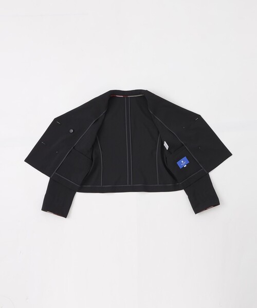 BLUE LABEL CRESTBRIDGE(ブルーレーベルクレストブリッジ)の「【接触冷感】【吸水速乾】【防シワ】ショートジャケット(テーラードジャケット・レディース・ブラック/オフホワイト・36/38)」の16枚目の写真