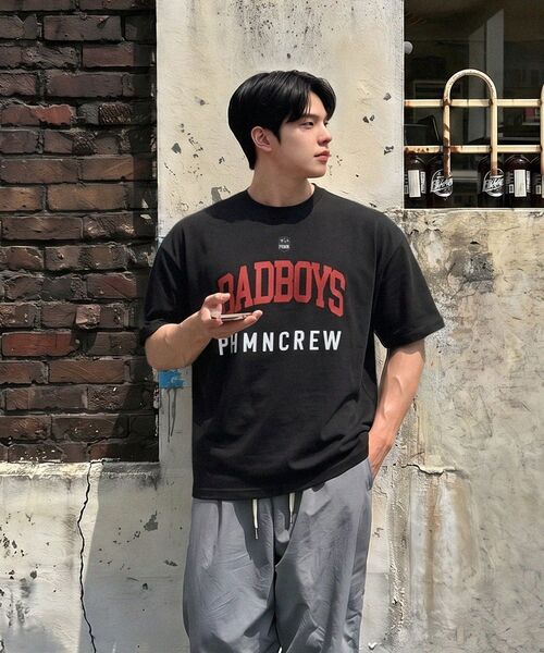 PHERMENON(フェルメノン)の「オーバーサイズバッドボーイ半袖Tシャツ - アイボリー(Tシャツ/カットソー・メンズ・アイボリー・1/2)」の2枚目の写真
