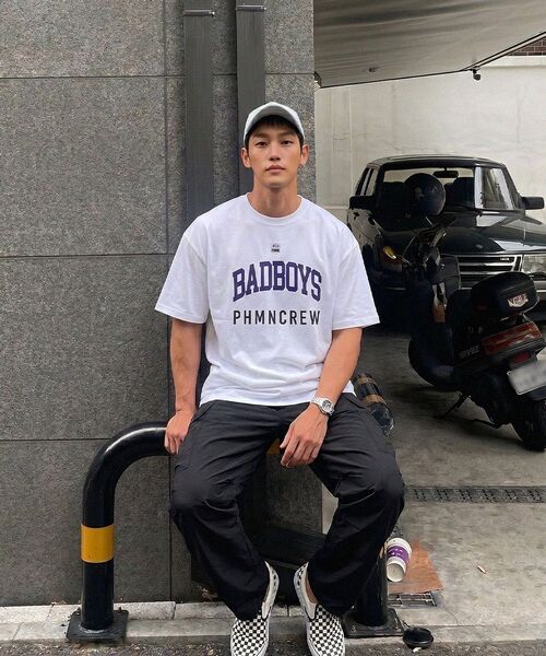 PHERMENON(フェルメノン)の「オーバーサイズバッドボーイ半袖Tシャツ - アイボリー(Tシャツ/カットソー・メンズ・アイボリー・1/2)」の6枚目の写真