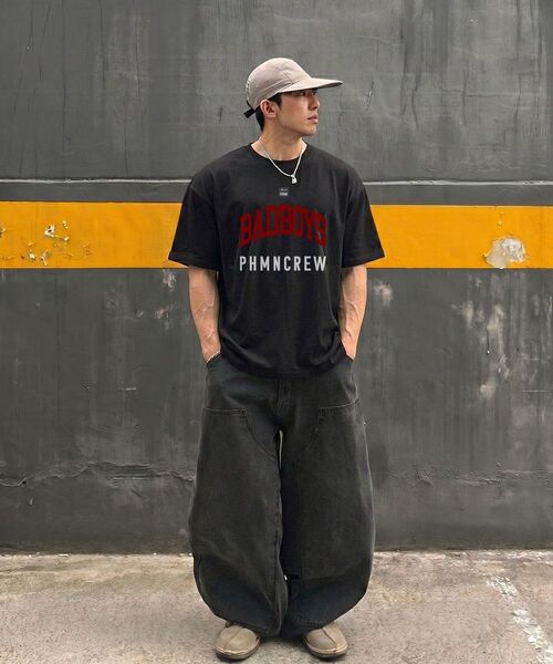 PHERMENON(フェルメノン)の「オーバーサイズバッドボーイ半袖Tシャツ - アイボリー(Tシャツ/カットソー・メンズ・アイボリー・1/2)」の7枚目の写真