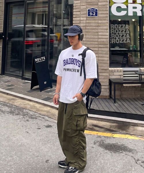 PHERMENON(フェルメノン)の「オーバーサイズバッドボーイ半袖Tシャツ - アイボリー(Tシャツ/カットソー・メンズ・アイボリー・1/2)」の9枚目の写真