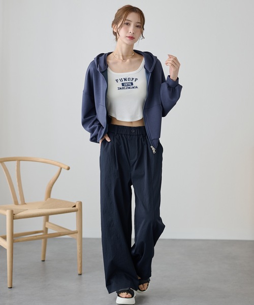 DAYRA(デイラ)の「ソリッドカラー ハイウエスト ワイド ギャザー パンツ(その他パンツ・レディース・ブラック/ネイビー/グレイッシュベージュ・XL/M)」の9枚目の写真
