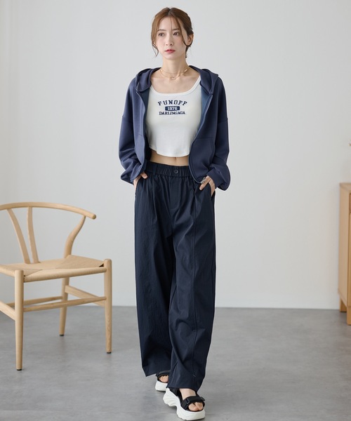 DAYRA(デイラ)の「ソリッドカラー ハイウエスト ワイド ギャザー パンツ(その他パンツ・レディース・ブラック/ネイビー/グレイッシュベージュ・XL/M)」の13枚目の写真