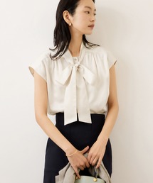 ROPE' | サテンシルケットボウタイブラウス/イージーケア(シャツ/ブラウス)
