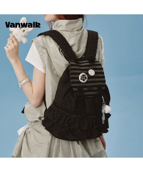 バッグ VANWALK Shirring Backpack [Black] Shirring Backpack [Black]（バックパック/リュック）｜VANWALK（バン