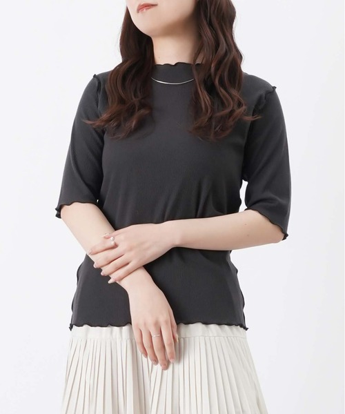 LUCA/LADY LUCK LUCA(ルカ/レディラックルカ)の「LC/LLL ラメテレコ5分袖プルオーバー(Tシャツ/カットソー・レディース・ベージュ/チャコールグレー/オフホワイト・FREE)」の10枚目の写真