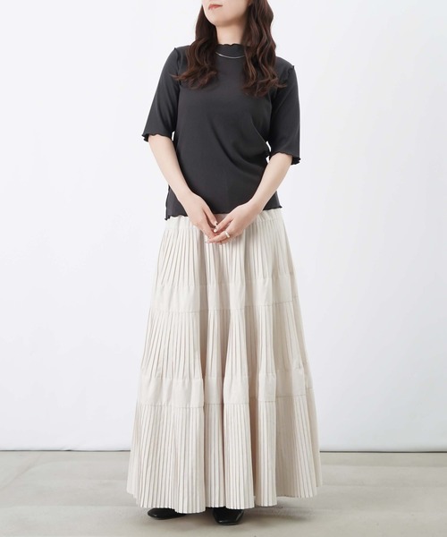 LUCA/LADY LUCK LUCA(ルカ/レディラックルカ)の「LC/LLL ラメテレコ5分袖プルオーバー(Tシャツ/カットソー・レディース・ベージュ/チャコールグレー/オフホワイト・FREE)」の11枚目の写真