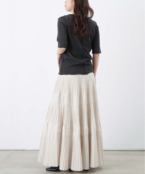 LUCA/LADY LUCK LUCA(ルカ/レディラックルカ)の「LC/LLL ラメテレコ5分袖プルオーバー(Tシャツ/カットソー・レディース・ベージュ/チャコールグレー/オフホワイト・FREE)」の13枚目の写真