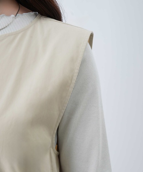 LUCA/LADY LUCK LUCA(ルカ/レディラックルカ)の「LC/LLL ラメテレコ5分袖プルオーバー(Tシャツ/カットソー・レディース・ベージュ/チャコールグレー/オフホワイト・FREE)」の9枚目の写真