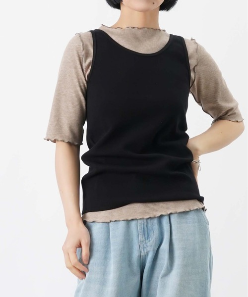 LUCA/LADY LUCK LUCA(ルカ/レディラックルカ)の「LC/LLL ラメテレコ5分袖プルオーバー(Tシャツ/カットソー・レディース・ベージュ/チャコールグレー/オフホワイト・FREE)」の16枚目の写真