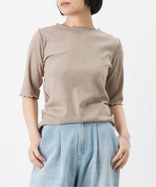 LUCA/LADY LUCK LUCA(ルカ/レディラックルカ)の「LC/LLL ラメテレコ5分袖プルオーバー(Tシャツ/カットソー・レディース・ベージュ/チャコールグレー/オフホワイト・FREE)」の19枚目の写真