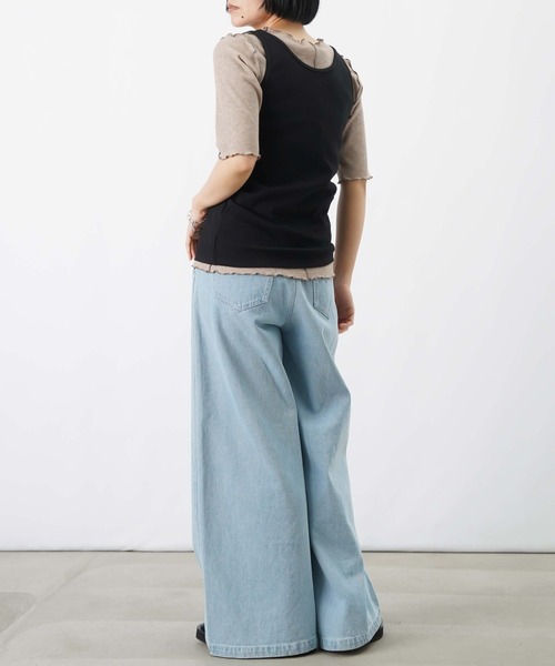 LUCA/LADY LUCK LUCA(ルカ/レディラックルカ)の「LC/LLL ラメテレコ5分袖プルオーバー(Tシャツ/カットソー・レディース・ベージュ/チャコールグレー/オフホワイト・FREE)」の18枚目の写真