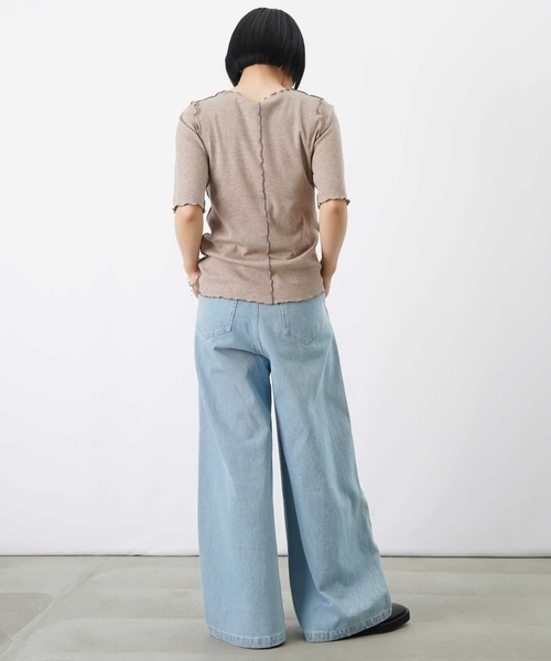 LUCA/LADY LUCK LUCA(ルカ/レディラックルカ)の「LC/LLL ラメテレコ5分袖プルオーバー(Tシャツ/カットソー・レディース・ベージュ/チャコールグレー/オフホワイト・FREE)」の21枚目の写真