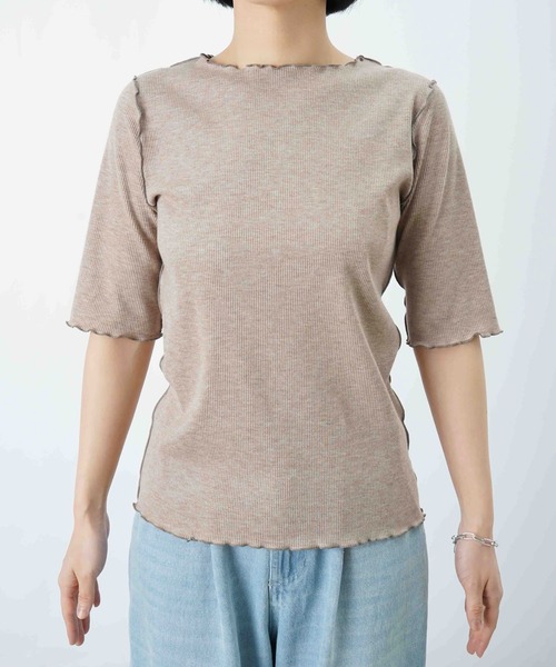 LUCA/LADY LUCK LUCA(ルカ/レディラックルカ)の「LC/LLL ラメテレコ5分袖プルオーバー(Tシャツ/カットソー・レディース・ベージュ/チャコールグレー/オフホワイト・FREE)」の22枚目の写真