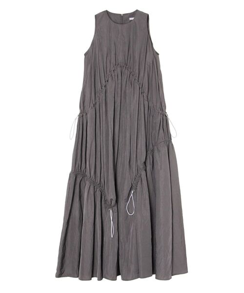 UN3D.(アンスリード)の「DRAWSTRING A-LINE OP(ワンピース・レディース・ブラック/ターコイズブルー/グレー・38/36)」の1枚目の写真