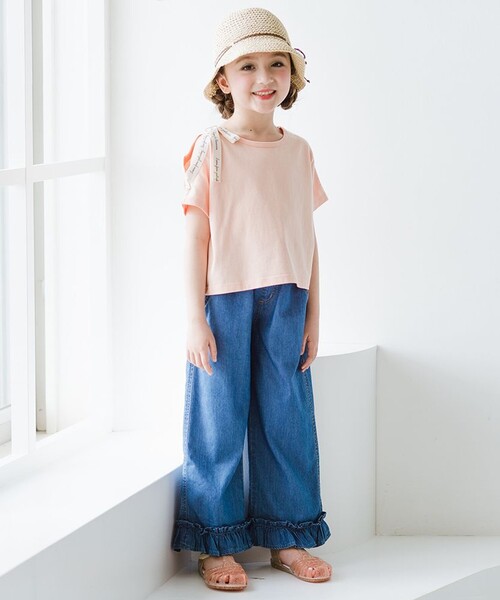 BRANSHES(ブランシェス)の「ロゴテープリボン肩あきTシャツ(Tシャツ/カットソー・キッズ・その他/ラベンダー/オレンジ・90/100/130/110/120/150/140)」の16枚目の写真