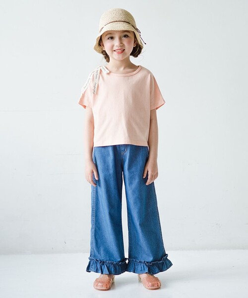 BRANSHES(ブランシェス)の「ロゴテープリボン肩あきTシャツ(Tシャツ/カットソー・キッズ・その他/ラベンダー/オレンジ・90/100/130/110/120/150/140)」の17枚目の写真
