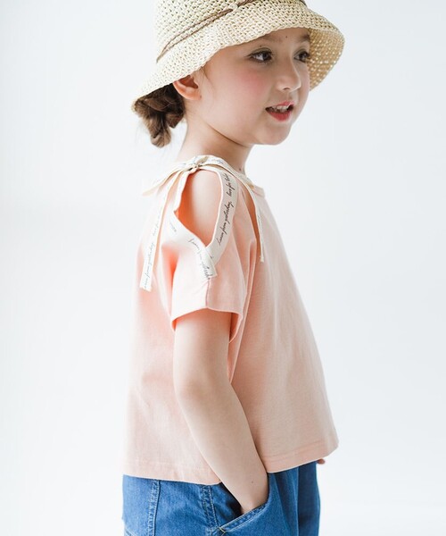 BRANSHES(ブランシェス)の「ロゴテープリボン肩あきTシャツ(Tシャツ/カットソー・キッズ・その他/ラベンダー/オレンジ・90/100/130/110/120/150/140)」の21枚目の写真