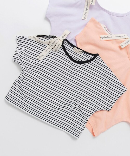 BRANSHES(ブランシェス)の「ロゴテープリボン肩あきTシャツ(Tシャツ/カットソー・キッズ・その他/ラベンダー/オレンジ・90/100/130/110/120/150/140)」の9枚目の写真