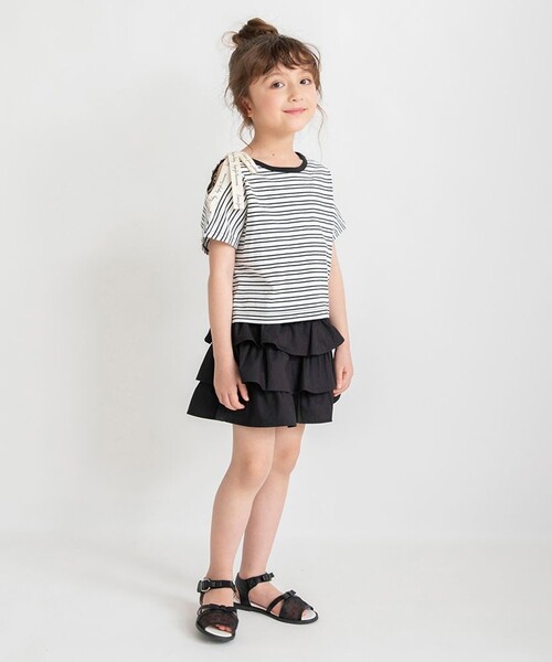 BRANSHES(ブランシェス)の「ロゴテープリボン肩あきTシャツ(Tシャツ/カットソー・キッズ・その他/ラベンダー/オレンジ・90/100/130/110/120/150/140)」の10枚目の写真