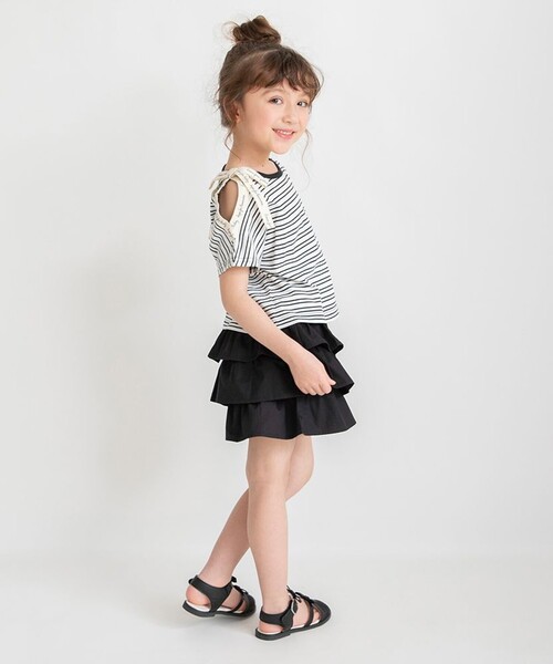 BRANSHES(ブランシェス)の「ロゴテープリボン肩あきTシャツ(Tシャツ/カットソー・キッズ・その他/ラベンダー/オレンジ・90/100/130/110/120/150/140)」の12枚目の写真