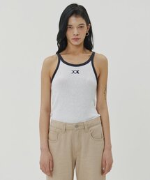 (W) LOGO GOLGI SLEEVELESS TOP - WHITE