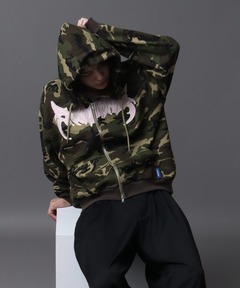 WOKE EDGE / ウォークエッジ SPLAYED CAMO ZIP HOODIE（パーカー
