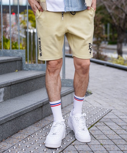 お*車様 LYFT &GOLD GYMコラボ　ハーフパンツ RM)【LUXE/R GOLF】ポリエステル スウェード パンツ ハーフパンツ
