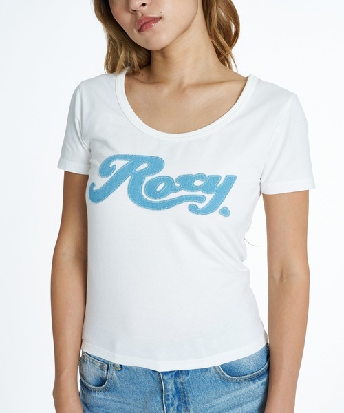 ROXY(ロキシー)の「ROXY IN BLOOM Tシャツ 【2026年夏モデル】/ロキシー半袖チビT(Tシャツ/カットソー・レディース・ホワイト/ネイビー/ベージュ・LARGE/MEDIUM/SMALL)」の1枚目の写真