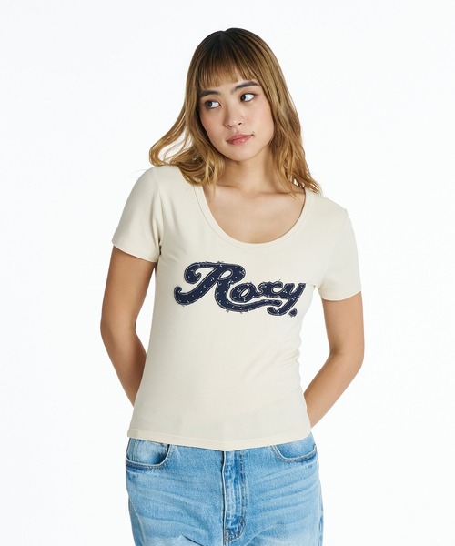 ROXY(ロキシー)の「ROXY IN BLOOM Tシャツ 【2026年夏モデル】/ロキシー半袖チビT(Tシャツ/カットソー・レディース・ホワイト/ネイビー/ベージュ・LARGE/MEDIUM/SMALL)」の5枚目の写真