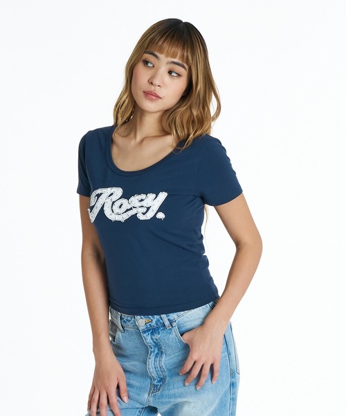 ROXY(ロキシー)の「ROXY IN BLOOM Tシャツ 【2026年夏モデル】/ロキシー半袖チビT(Tシャツ/カットソー・レディース・ホワイト/ネイビー/ベージュ・LARGE/MEDIUM/SMALL)」の8枚目の写真