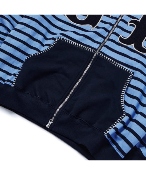 GARMENTS FAB（ガーメンツファブ）の「Big Patch Stripe Hoodie Zip Up (BLUE)（パーカー・レディース・その他・MEDIUM/LARGE）」の9枚目の写真
