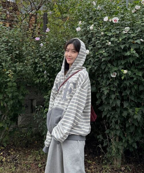 GARMENTS FAB（ガーメンツファブ）の「Big Patch Stripe Hoodie Zip Up (BLUE)（パーカー・レディース・その他・MEDIUM/LARGE）」の3枚目の写真