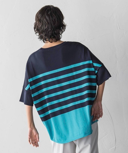 la.f…（ラエフ）の「【WEB限定】”涼感”ボーダーニット（ニット/セーター・レディース・ベージュ系その他/ダークネイビー・9号）」の14枚目の写真