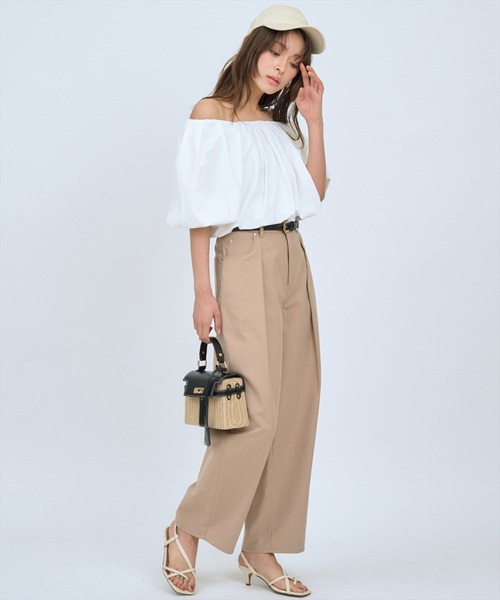 AND COUTURE(アンドクチュール)の「バレルパンツ(その他パンツ・レディース・ベージュ/チャコールグレー・MEDIUM/SMALL)」の12枚目の写真