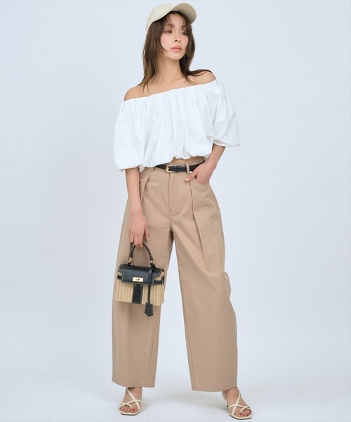 AND COUTURE(アンドクチュール)の「バレルパンツ(その他パンツ・レディース・ベージュ/チャコールグレー・MEDIUM/SMALL)」の14枚目の写真