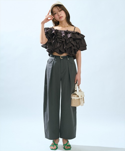 AND COUTURE(アンドクチュール)の「バレルパンツ(その他パンツ・レディース・ベージュ/チャコールグレー・MEDIUM/SMALL)」の17枚目の写真
