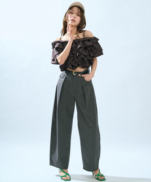 AND COUTURE(アンドクチュール)の「バレルパンツ(その他パンツ・レディース・ベージュ/チャコールグレー・MEDIUM/SMALL)」の18枚目の写真