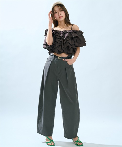 AND COUTURE(アンドクチュール)の「バレルパンツ(その他パンツ・レディース・ベージュ/チャコールグレー・MEDIUM/SMALL)」の19枚目の写真