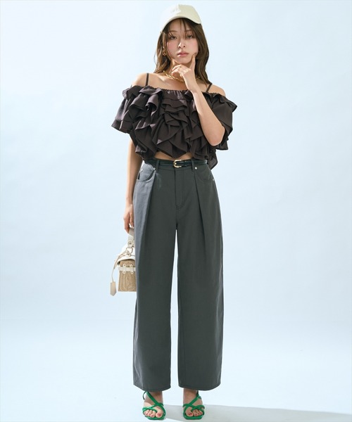 AND COUTURE(アンドクチュール)の「バレルパンツ(その他パンツ・レディース・ベージュ/チャコールグレー・MEDIUM/SMALL)」の20枚目の写真