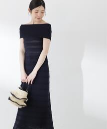 PROPORTION BODY DRESSING | 【中川紅葉さん着用】透かし編みオフショルセットアップ / 1216240607(ワンピース)