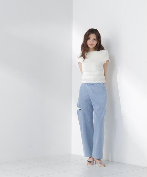 PROPORTION BODY DRESSING(プロポーションボディドレッシング)の「【中川紅葉さん着用】透かし編みオフショルセットアップ / 1216240607(ワンピース・レディース・ネイビー/ホワイト系その他・MEDIUM/P/S)」の17枚目の写真