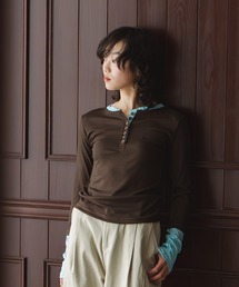 INOIE（イノイエ）の「[INOIE］ヘンリーネック・レイヤードシアートップス（Tシャツ/カットソー）」