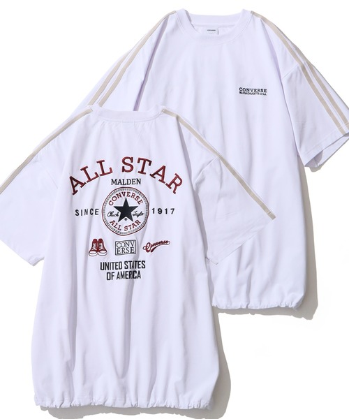 CONVERSE(コンバース)の「【CONVERSE/コンバース】吸水速乾・UVカット ドロスト付き バックロゴ刺繍Tシャツ(Tシャツ/カットソー・メンズ・ホワイト系2/ブラック系2/ブラック系その他/ブルー系1/ホワイト系1/ブラック系1/ブルー系2/ブラック系その他2・XL/L/M)」の2枚目の写真