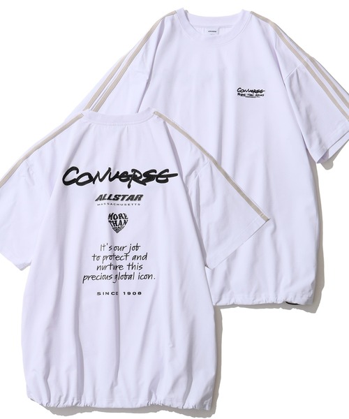 CONVERSE(コンバース)の「【CONVERSE/コンバース】吸水速乾・UVカット ドロスト付き バックロゴ刺繍Tシャツ(Tシャツ/カットソー・メンズ・ホワイト系2/ブラック系2/ブラック系その他/ブルー系1/ホワイト系1/ブラック系1/ブルー系2/ブラック系その他2・XL/L/M)」の3枚目の写真