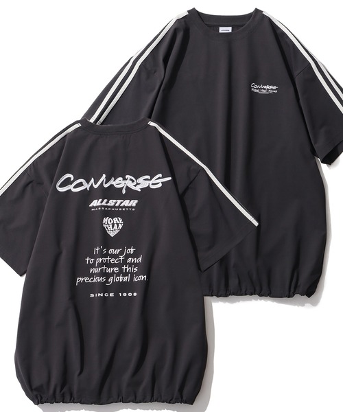 CONVERSE(コンバース)の「【CONVERSE/コンバース】吸水速乾・UVカット ドロスト付き バックロゴ刺繍Tシャツ(Tシャツ/カットソー・メンズ・ホワイト系2/ブラック系2/ブラック系その他/ブルー系1/ホワイト系1/ブラック系1/ブルー系2/ブラック系その他2・XL/L/M)」の4枚目の写真