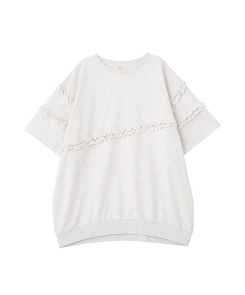 earth music&ecology(アースミュージックアンドエコロジー)の「ミニ裏毛フリルプルオーバー(Tシャツ/カットソー・レディース・杢グレー/ブラック/ホワイト系その他・FREE)」の19枚目の写真